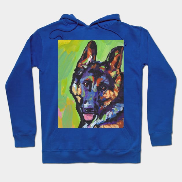 German Shepherd Dog Bright colorful pop dog art Hoodie by bentnotbroken11